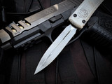 CONSIGNMENT Microtech Ultratech D/E Sandtrooper Edition Aluminum Body w/ Matching Plain Edge Blade (3.4") 122-1SAD