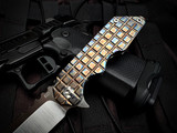 PRE-OWNED Attn2Detail Tanto Folder Entropic Anodized "Toxic" Finished Frag Pattern Titanium Body w/ CTS XHP Satin Plain Edge Blade