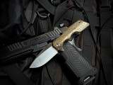 PRE-OWNED Attn2Detail Mk1 Folder Mokume and Titanium Body w/ RWL34 Satin Plain Edge Blade