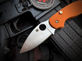 Spyderco Sage 6 Burnt Orange G10 Scales w/ REX121 Satin Plain Edge Blade (3") C123GPBOR