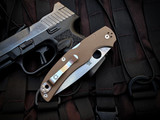 Spyderco Native Chief Brown G10 Scales w/ 15V Stonewashed Plain Edge Blade (4.08") C244GPBN15V