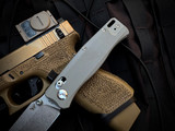 Flytanium Beef Folder Gray Stealth G10 Scales w/ Stonewashed Plain Edge Blade (3.5") FLY-1386GSS