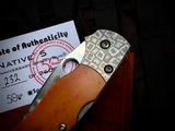 Spyderco Native 5 50th Anniversary Edition AMber bone Scales and Mosaic Spyder Damascus Bolster w/ S90V Plain Edge Blade (2.95") C41BA50TH