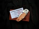 Spyderco Native 5 50th Anniversary Edition AMber bone Scales and Mosaic Spyder Damascus Bolster w/ S90V Plain Edge Blade (2.95") C41BA50TH