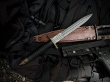 Mick Strider Custom V42 Dagger FIxed Blade Machined Black Delrin Handle w/ CPM-S30V Plain Edge Blade (7.5")