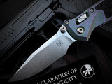 Marfione Select Socom Elite Clip Point RAM-LOK Folder Stonewash Nebula Green Titanium Body and Purple Titanium Accents w/ M390MK Stonewashed Plain Edge Blade (3.8") 160RL-10MS10