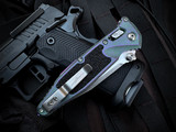 Marfione Select Socom Elite Clip Point RAM-LOK Folder Stonewash Nebula Green Titanium Body and Purple Titanium Accents w/ M390MK Stonewashed Plain Edge Blade (3.8") 160RL-10MS10