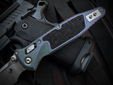 Marfione Select Socom Elite Clip Point RAM-LOK Folder Stonewash Nebula Green Titanium Body and Purple Titanium Accents w/ M390MK Stonewashed Plain Edge Blade (3.8") 160RL-10MS10