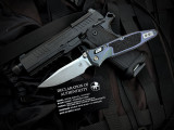 Marfione Select Socom Elite Clip Point RAM-LOK Folder Stonewash Nebula Green Titanium Body and Purple Titanium Accents w/ M390MK Stonewashed Plain Edge Blade (3.8") 160RL-10MS10