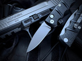 Boker Plus Kalashnikov Mini Auto Folder Black Body w/ D2 Bead Blast Plain Edge Blade (2.52") 01BP0146