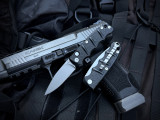 Boker Plus Kalashnikov Mini Auto Folder Black Body w/ D2 Bead Blast Plain Edge Blade (2.52") 01BP0146