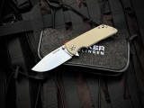 Boker Sherman EDC II Folder Coyote G10 Scale w/ Magnacut Satin Plain Edge Blade (2.95") 110156