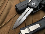 Microtech Combat Troodon D/E Black Aluminum Body w/ Stonewashed Partially Serrated Blade (3.8") 142-11