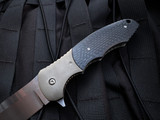 Chris W Smith/ John W Smith Custom Folder Bronzed Titanium Body w/ Carbon Fiber Scales and Hand Rubbed Satin Plain Edge Blade (4") Pivot Option #1