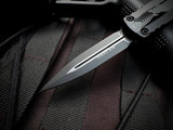 Microtech Dirac D/E Tactical Black Aluminum w/ Black Plain Edge Blade (2.92") 225-1T