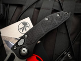 Microtech Stitch Auto Folder Black Aluminum Body w/ Apocalyptic Plain Edge Blade (3.75") 169-10AP