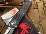Microtech Combat Troodon D/E Black Aluminum Body w/ Stonewashed Hardware and Full Serrated Blade (3.8”) 142-12