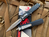 Microtech DIrac Delta D/E Black Aluminum Body w/ Apocalyptic Plain Edge Blade (3.8") 227-10AP