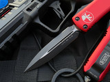Microtech UTX-85 D/E Red Aluminum Body w/ Black Plain Edge Blade (3.12") 232-1RD