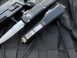 Microtech Ultratech Bayonet Black Aluminum Body w/ Satin Partially Serrated Blade (3.4") 120-5