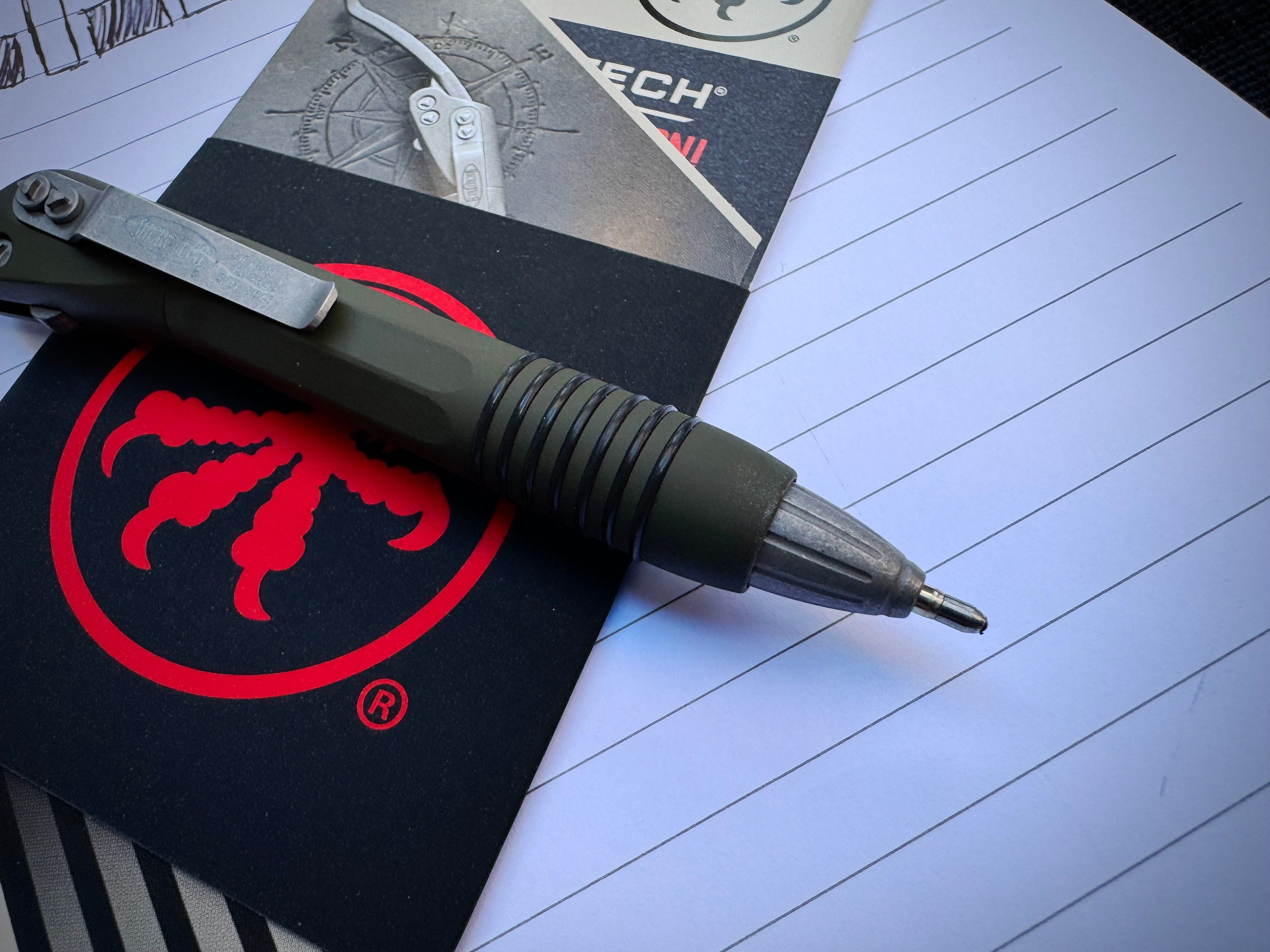 Microtech Siphon Ii Microtech Siphon II Pen | OD Stainless/Apocalyptic | NTL
