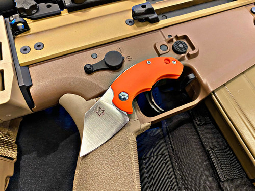 Fox Knives Bastinelli BB Drago “Piemontes” Orange Friction Folder Satin Blade (1.77”) FX-519OR