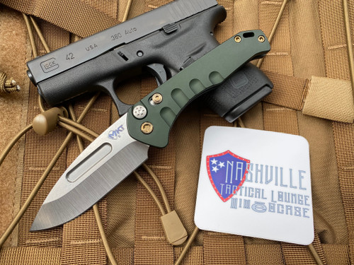 Medford Swift Auto Green Body and Bronzed Hardware/Clip w/ Tumbled S35VN Blade (3.375”)