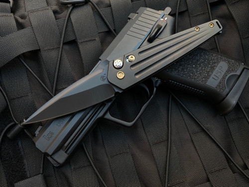 Medford Nosferatu Auto Folder Full PVD Titanium Handles w/ Bronzed Hardware and S35VN PVD Blade (3.5”)