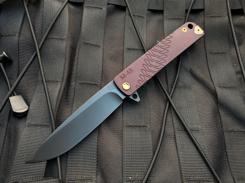 Medford M-48 Flipper Anodized Red/Black Aluminum Handles and Bronzed Hardware w/ S35VN PVD Blade (3.9”)