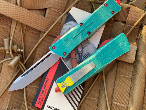 Microtech Combat Troodon T/E Bounty Hunter Edition Bounty Hunter Green Aluminum Body w/ Tri Tone Apocalyptic Plain Edge Blade (3.8”) 144-10BH