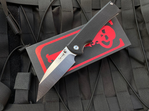 Chaves Ultramar 229 Sangre Stonewashed Titanium and Black G10 Handle w/ Satin Wharncliffe Blade (3.4”)