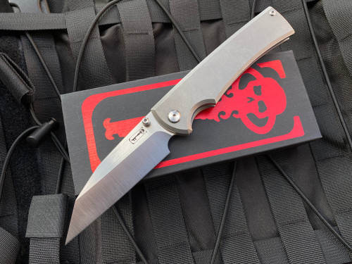 Chaves Ultramar 229 Sangre Stonewashed Titanium Handle w/ Satin Wharncliffe Blade (3.4”)