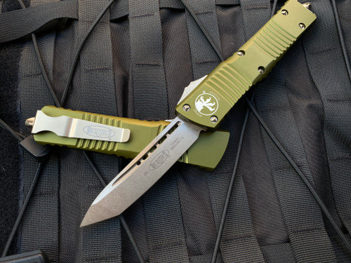 Microtech Combat Troodon T/E OD Green Aluminum Body w/ Bronzed Hardware and Plain Edge Blade (3.8”) 144-13OD