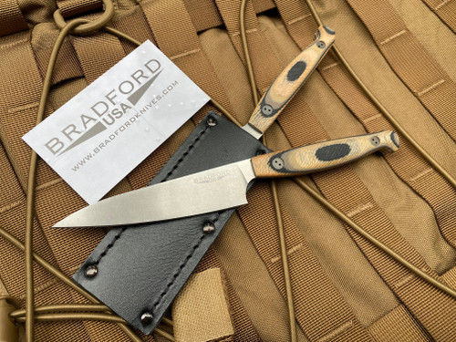 Bradford Knives Paring Knife Textured G-Wood Scales w/ AEB-L Stonewashed Blade (3.8”) PARING-AEB-L-115