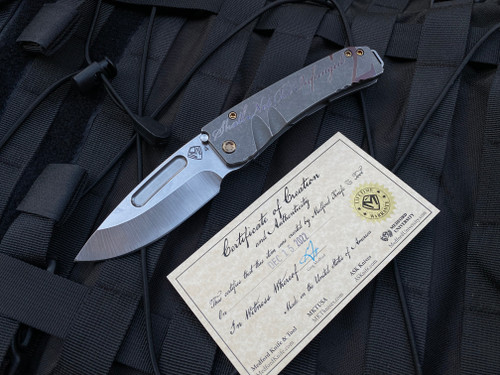 Medford Midi Marauder Tumbled Body w/ Bronzed “2nd Amendment,” Bronzed Hardware, and Drop Point Plain Edge Blade (3.25”)