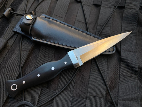 Boker Magnum Sgian Dubh Black Micarta Handle w/ Satin Double Edge Plain Blade (4.65”) 02SC359