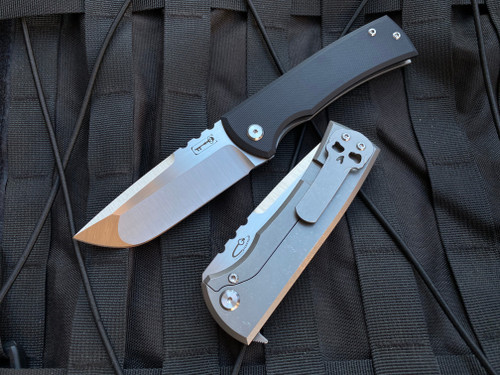 Chaves Ultramar 229 Redencion Kick Stop Folder Black G10/Titanium Body w/ M390 Satin Finished Drop Point Plain Edge Blade (3.4”)