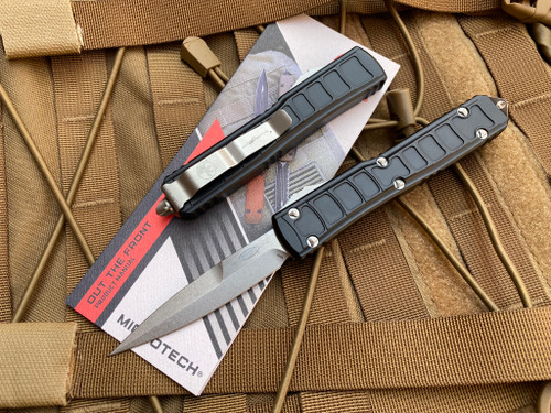 Microtech Ultratech II Bayonet Black Aluminum Body w/ Stonewashed Plain Edge Blade (3.4) 120II-10S