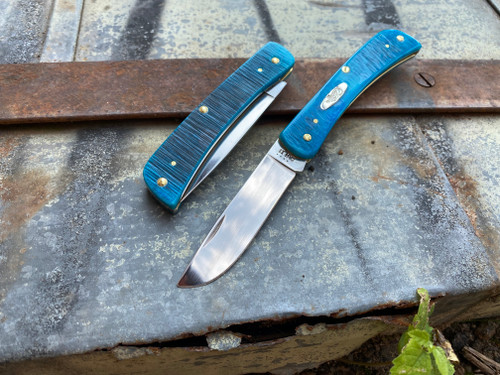 Case Knives Carribean Blue Bone Sawcut Jig Sod Buster Jr 25590