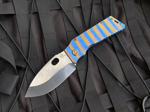 Medford Knives TFF-1 Folder Blue and Bronze "Armadillo" Body w/ Bronzed Hardware and S35VN Tumbled Blade (4")