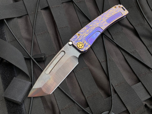 Medford Marauder-H Folder Violet/Bronzed Dragon Skin Titanium Body w/ Bronzed Hardware and S35VN Vulcan Tanto Blade (3.75")