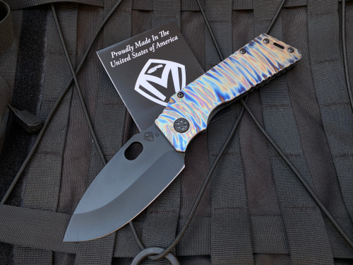 Medford Knives TFF-1 Folder Ti "Tsunami" Body w/ PVD Spring Side, Hardware, Clip, and S35VN PVD Plain Edge Blade (4")
