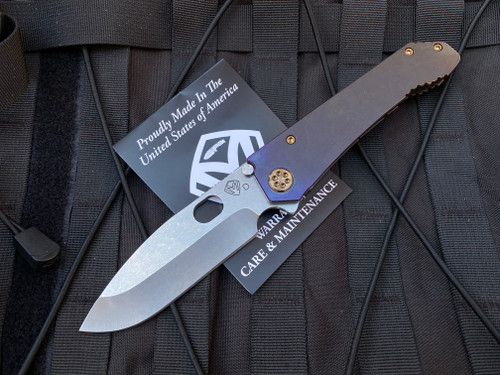 Medford Knives 187DP Bronze-Violet Fade Ti Body w/ Bronzed Hardware and D2 Tumbled Plain Edge Blade (3.75")