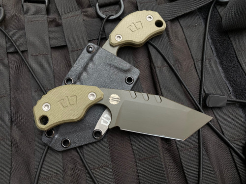 Blackside Customs X Strider Collab SLCC Fixed Blade OD Green G10 Scales w/ XHP OD Green Plain Edge Blade (3.75")