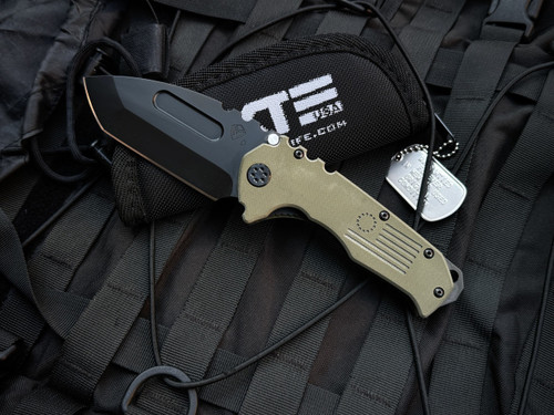 Medford Knives Praetorian Scout M/P OD Green G10 Body w/ D2 PVD Tanto Plain Edge Blade (3.6")