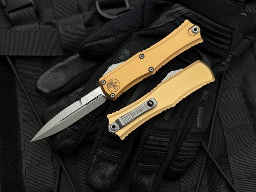 Microtech Hera II Mini Bayonet Tan Aluminum Body w/ Apocalyptic Plain Edge Blade (2.875") 1701M-10APTA