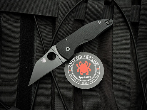 Spyderco MicroJimbo Folder Black G10 Body w/ CPM S30V Black Plain Edge Blade (2.45") C264GPBK