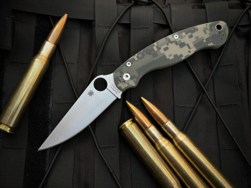 Spyderco Military 2 Camo G10 Scales w/ S30V Plain Edge Blade (4") C36GCMO2