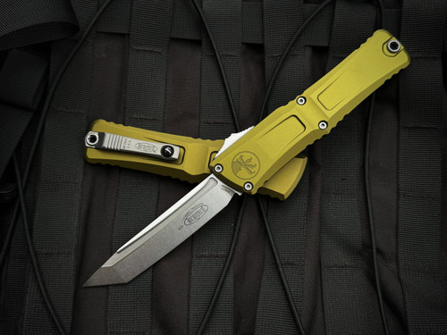 Microtech Combat Troodon T/E OD Green Aluminum Body w/ M390MK Stonewashed Plain Edge Blade (3.8") 1144-10OD