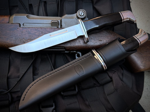 Buck 119BKS Special Hunting Knife Fixed Blade Black Phenolic Handles w/ Satin Plain Edge Blade (6") 0119BKS-B